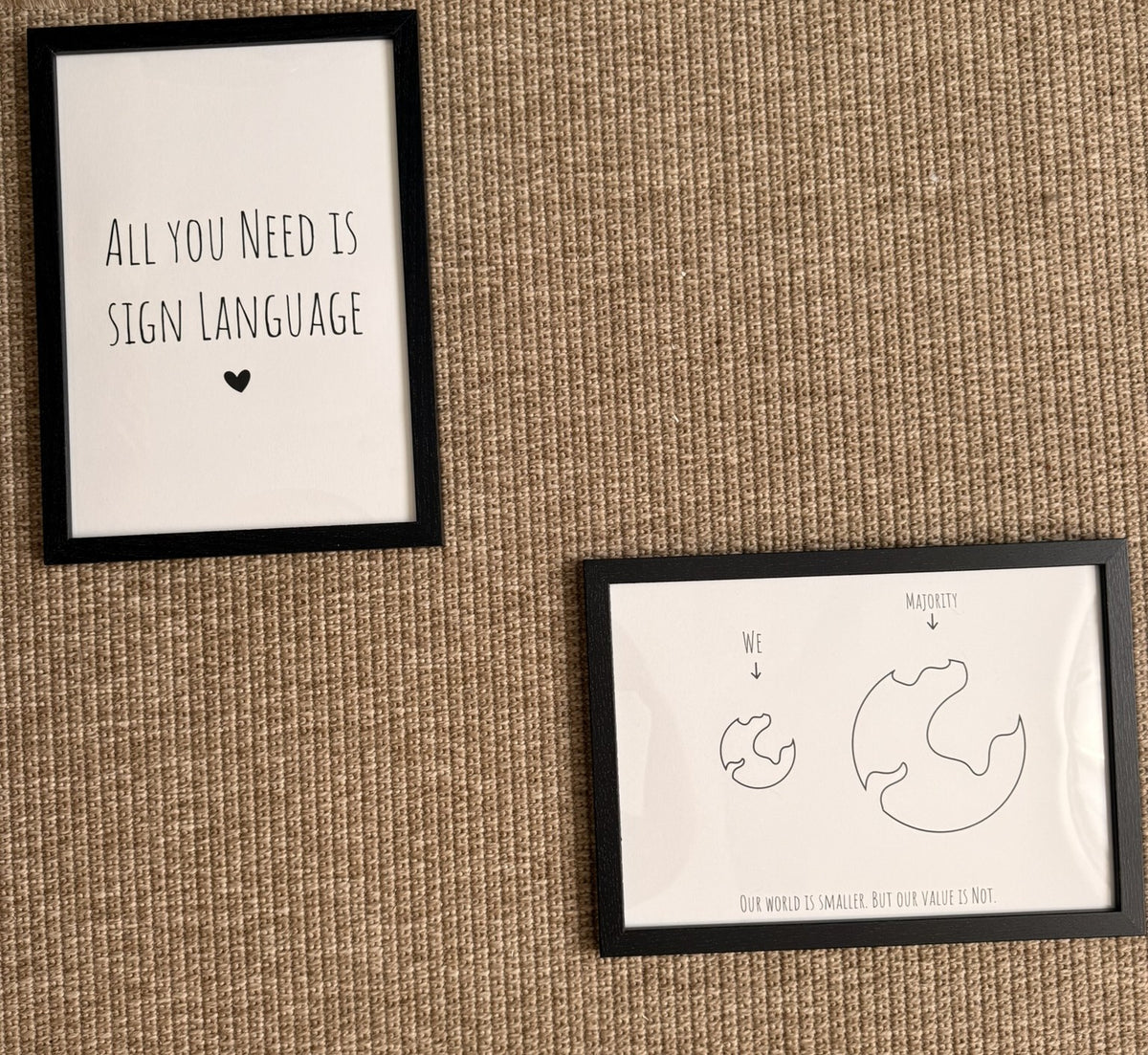 Deaf Art Print Set – 2 Minimalist Sign Language & Deaf Culture Prints